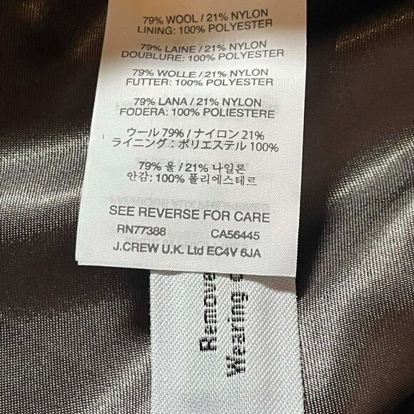 J. Crew Cocoon Coat in Italian Stadium Cloth Wool Black B2780 Size 2 - Picture 6 of 7